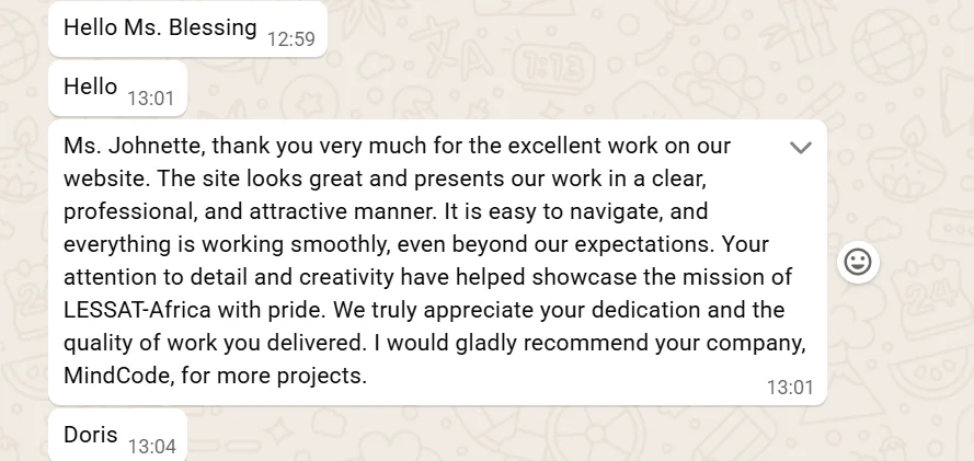 Client feedback